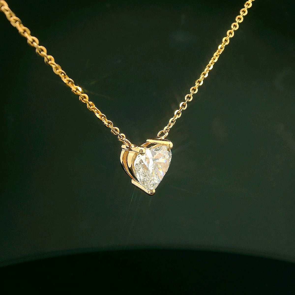 3 Carat Heart Shaped Lab Diamond Pendant - E VS1