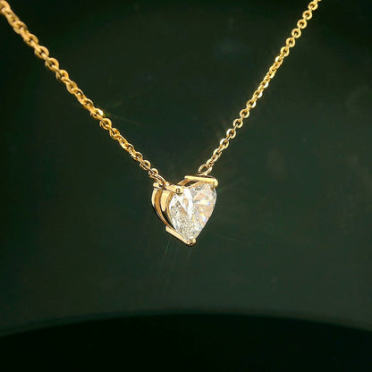 3 Carat Heart Shaped Lab Diamond Pendant - E VS1