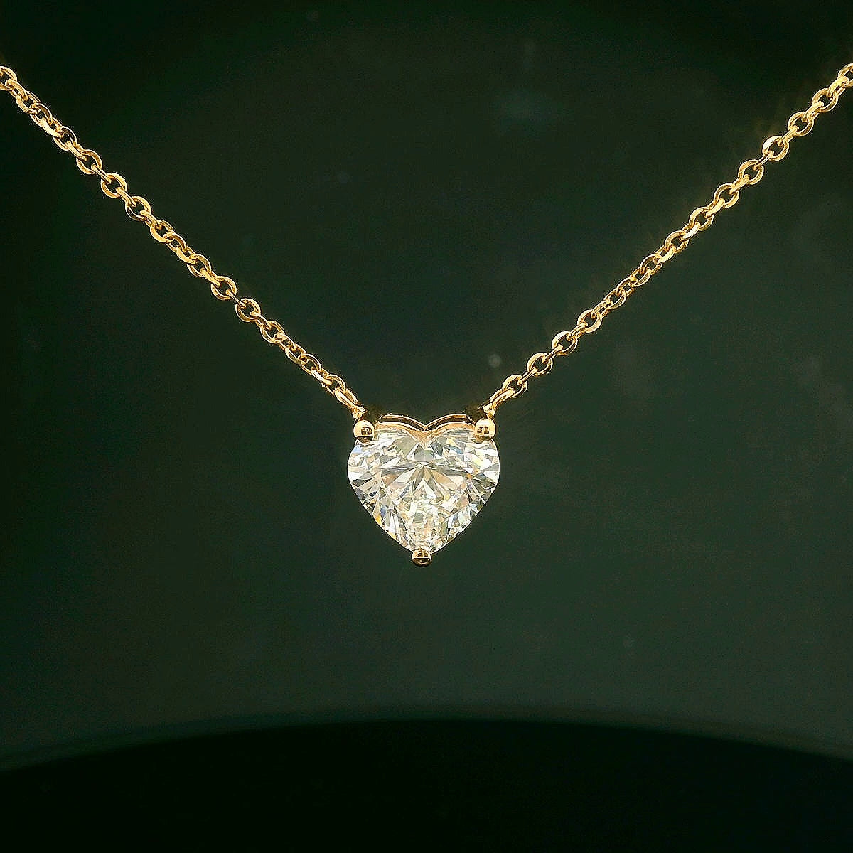 3 Carat Heart Shaped Lab Diamond Pendant - E VS1