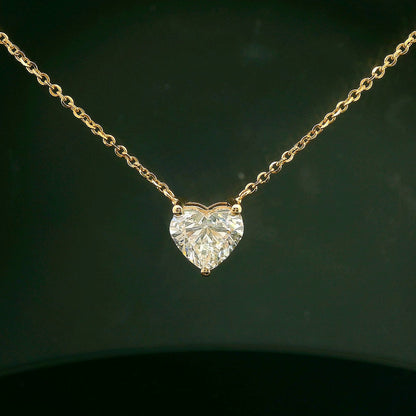 3 Carat Heart Shaped Lab Diamond Pendant - E VS1