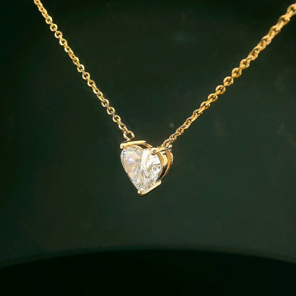 3 Carat Heart Shaped Lab Diamond Pendant - E VS1
