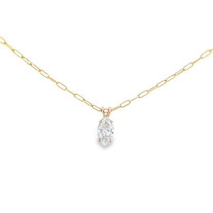 14k Gold Marquise Cut Lab Grown Diamond Solitaire Pendant (2.04 tcw)