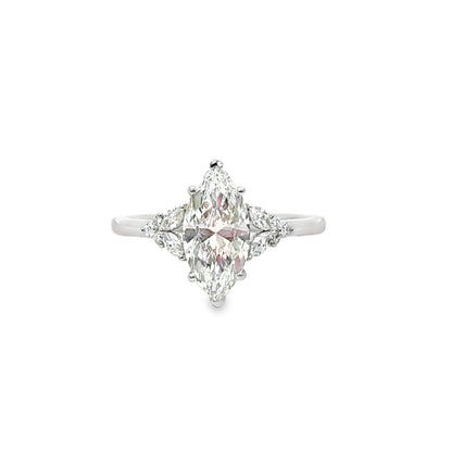 2.05ct Marquise Cut Engagement Ring on 14k White Gold