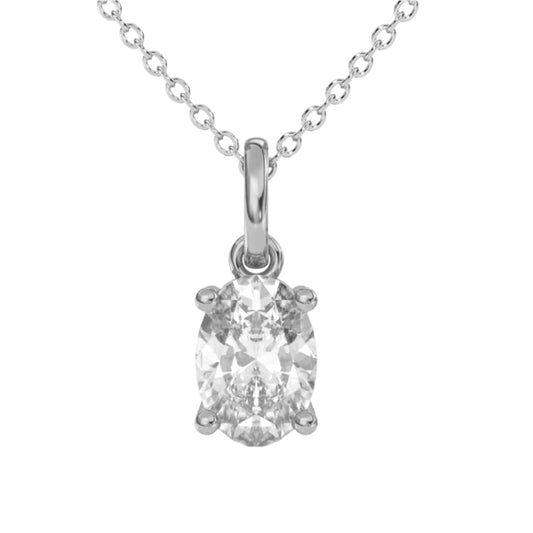 4.5ct Oval Moissanite Solitaire Necklace in Sterling Silver