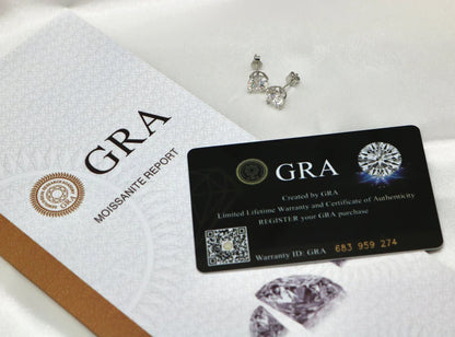 14k Gold Moissanite Screwback Earrings w/ Certification