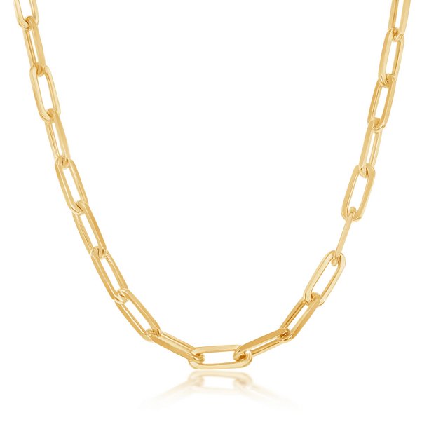 14k Gold Paper Clip Chains 100 Gauge