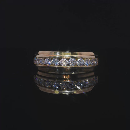 14k Yellow Gold Channel Set Men's Band (0.99 tcw)