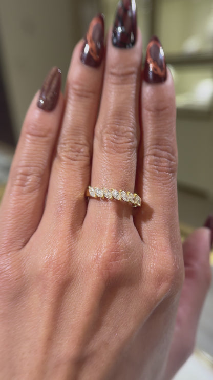 7 Stone Marquise Cut Lab Grown Diamond Band