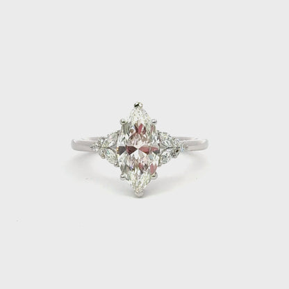 2.05ct Marquise Cut Engagement Ring on 14k White Gold