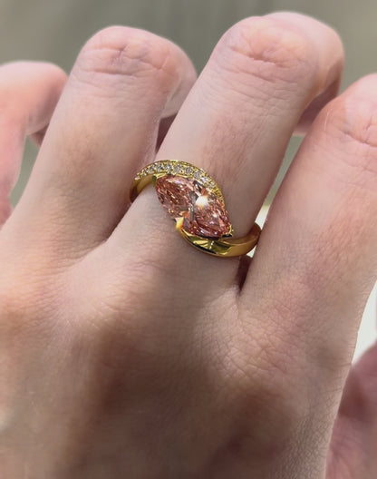 "Eye of Grace" 2.09 tcw Pink Lab Grown Diamond in 14k Gold