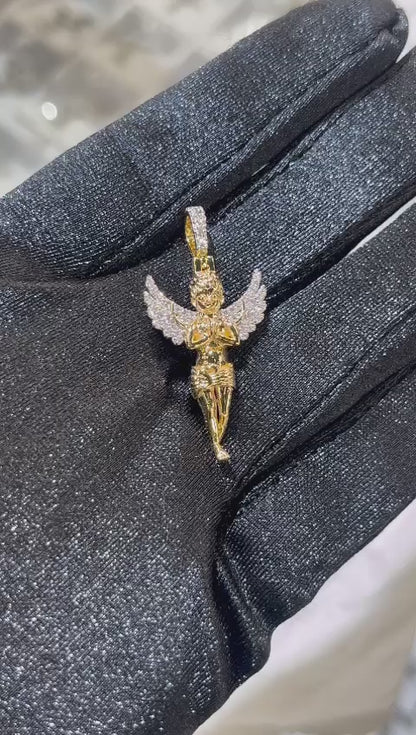 Gold and Diamonds Petite Angel Pendant