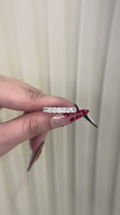 14k White Gold 3/4 Eternity Lab Diamond Band 2.87 tcw | Cushion Cut | 3.5mm
