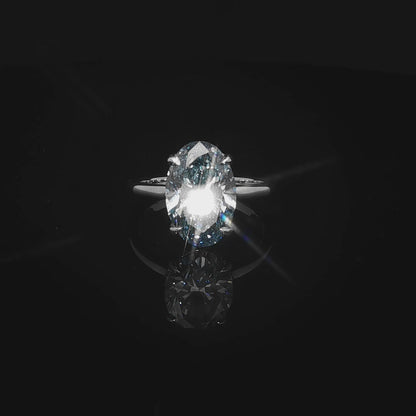 14k White Gold Fancy Aqua Lab Grown Diamond Engagement Ring (3.06tcw)