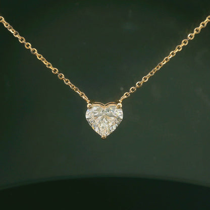 3 Carat Heart Shaped Lab Diamond Pendant - E VS1