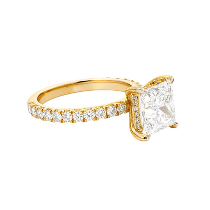 14k Gold 3ct Lab Diamond Princess Cut Engagement Ring (3.68 tcw)