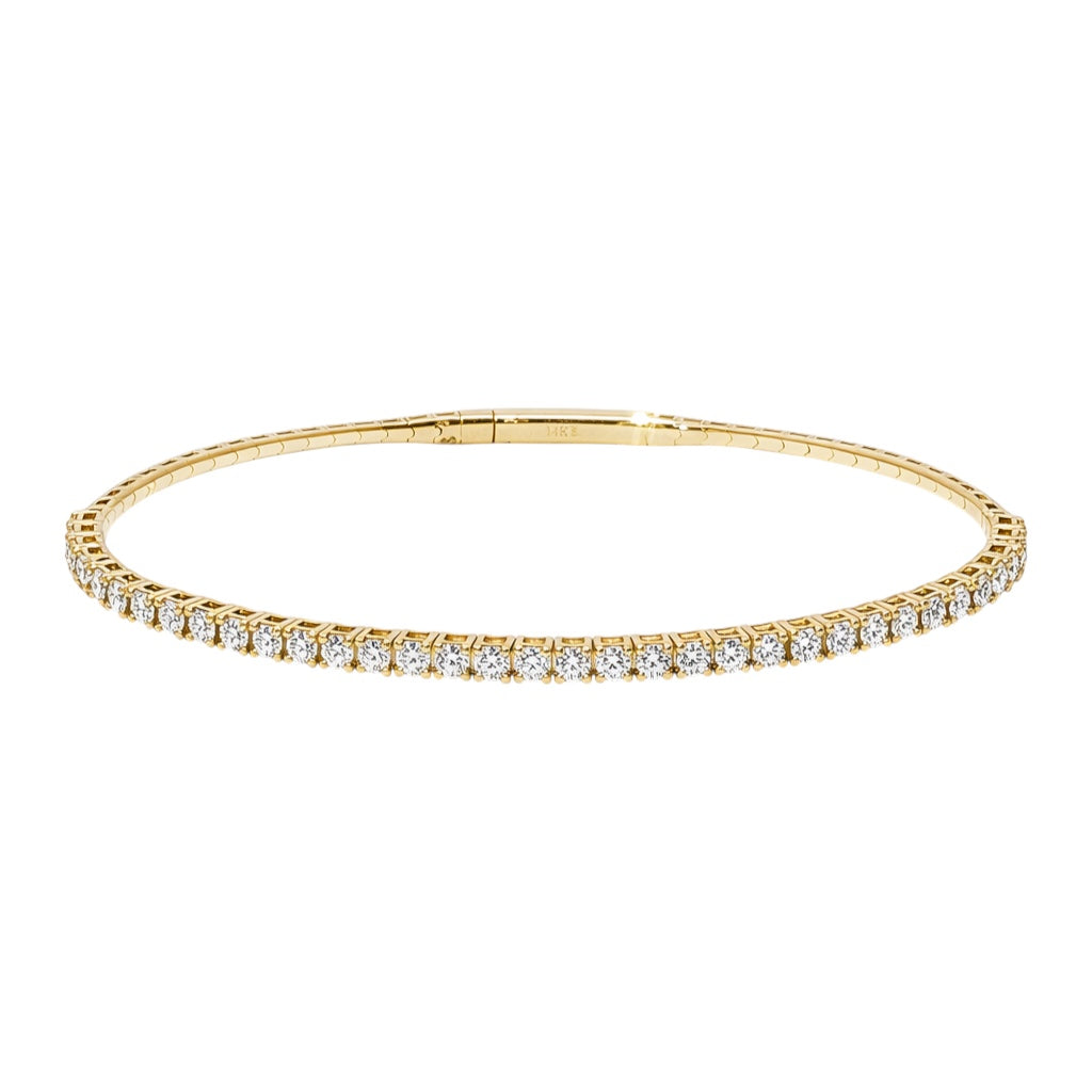 14k Yellow Gold Lab Diamond Flex Bangle (1.44tcw)