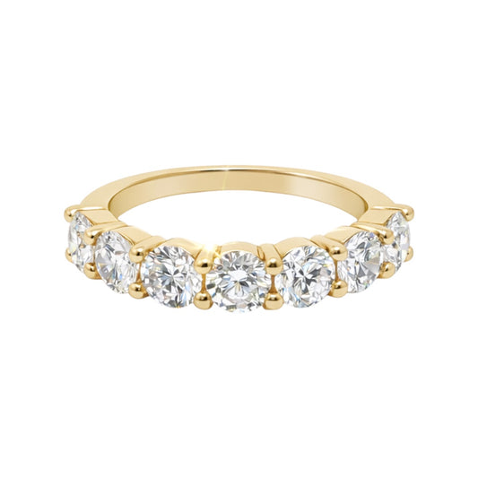 14k Gold 7 Stone Band - Round Lab Grown Diamonds (2.24 tcw)
