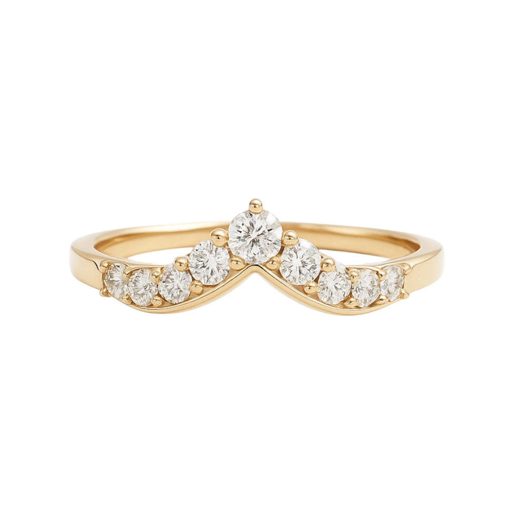 14k Gold and Natural Diamond Chevron Band (0.35 tcw)