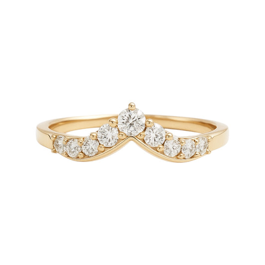 14k Gold and Natural Diamond Chevron Band (0.35 tcw)