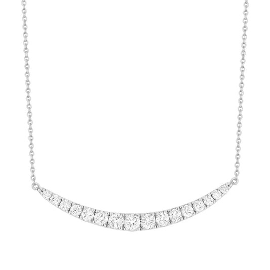 10k White Gold with Graduated Lab Diamond Pendant Necklace (0.48 tcw)