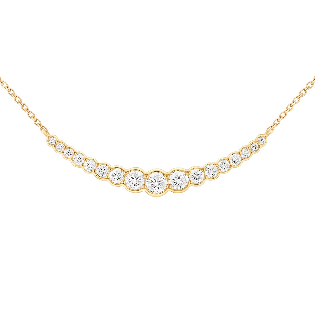 10k Gold with Graduated Lab Diamond Pendant Necklace (0.49 tcw)