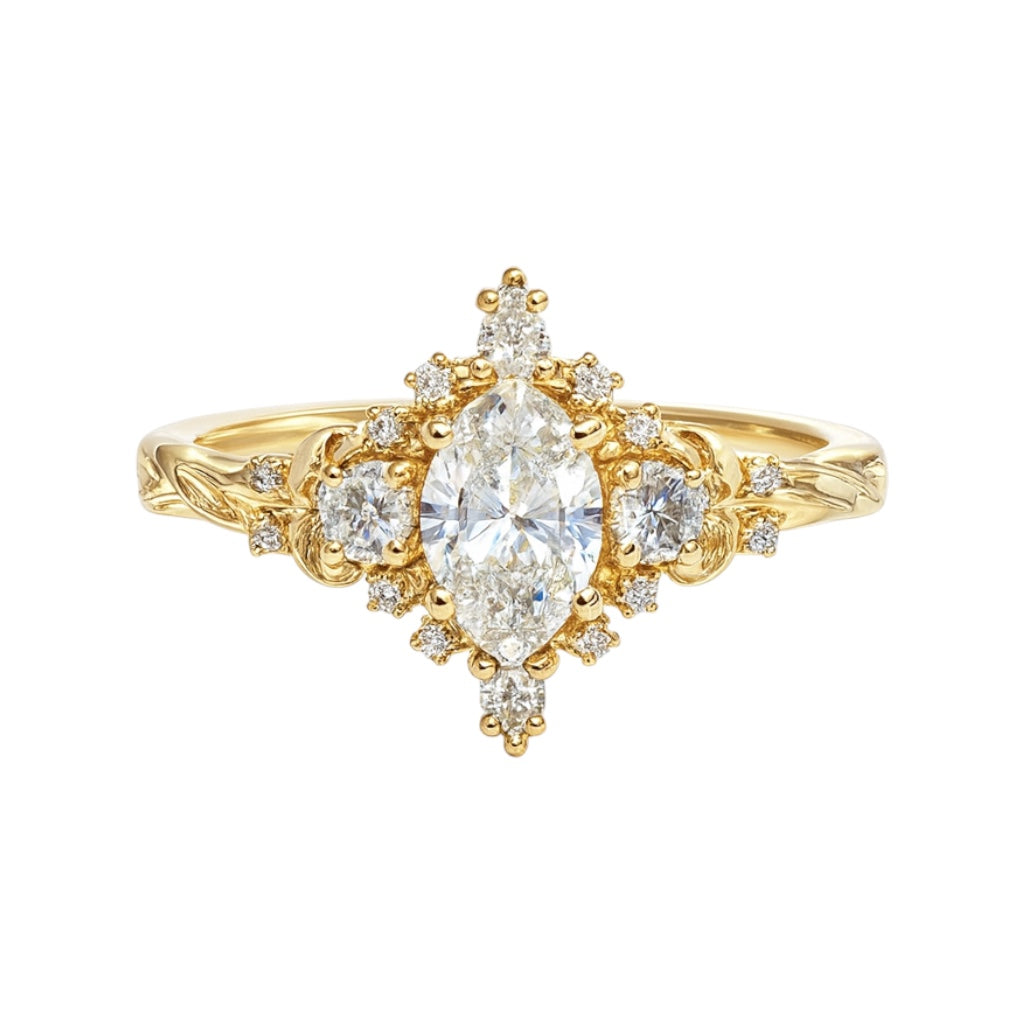 14k Gold (0.75 ct) Oval Lab Diamond Engagement Ring