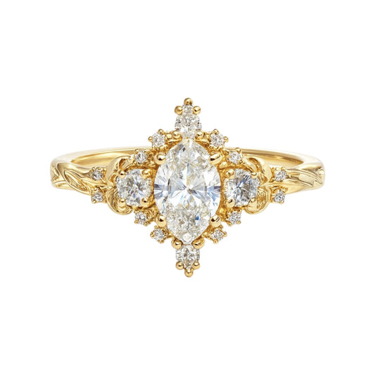 14k Gold (0.75 ct) Oval Lab Diamond Engagement Ring