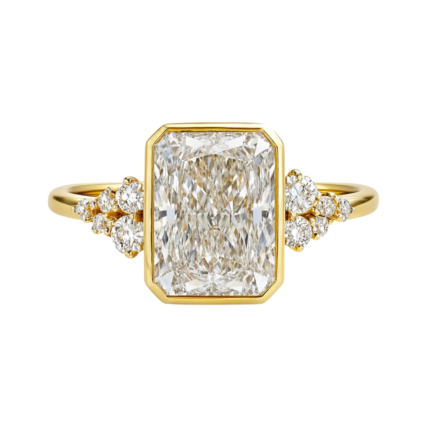 14k Gold 2.00ct Radiant Cut Lab Diamond Bezel Engagement Ring | E/VS1