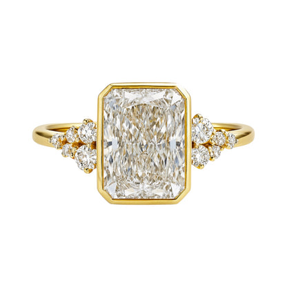 14k Gold 2.00ct Radiant Cut Lab Diamond Bezel Engagement Ring | E/VS1