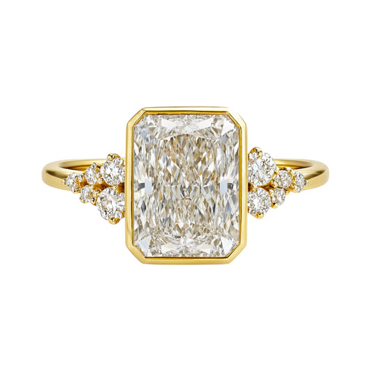 14k Gold 2.00ct Radiant Cut Lab Diamond Bezel Engagement Ring | E/VS1