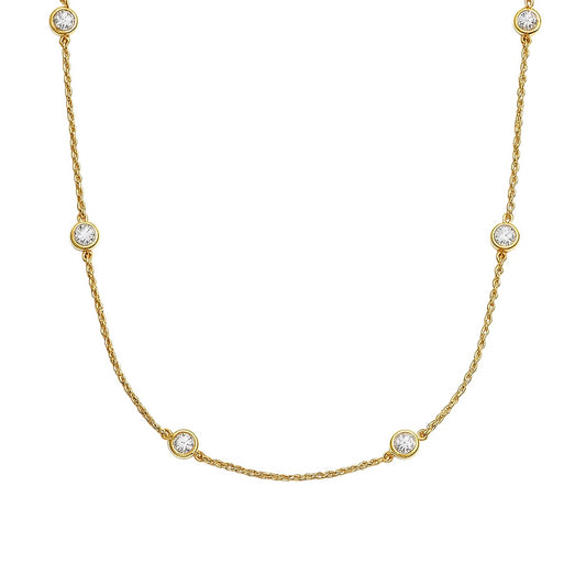 14k Gold Diamond By The Yard Chain Necklace, 16" (2.01 tcw)