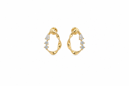 18k Gold Natural Diamond Pear Stud Earrings | 0.144tcw
