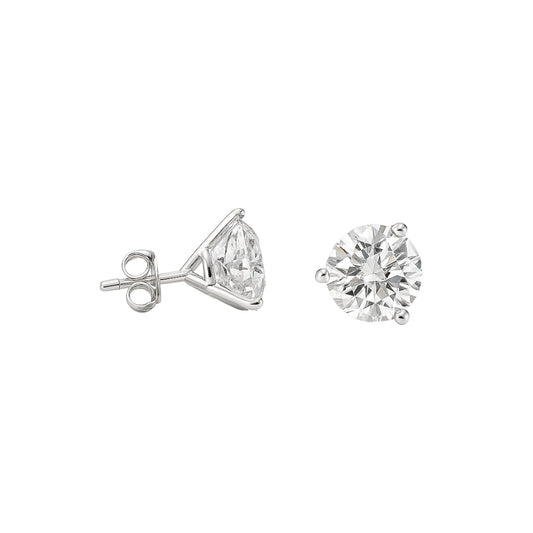 14k White Gold Martini Studs w/ Lab Grown Diamond (3.17 tcw)