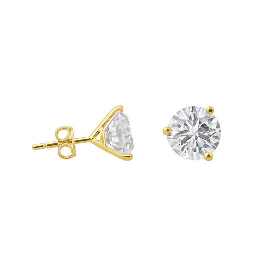 14k Gold Martini Studs w/ Lab Grown Diamond (4.20 tcw)