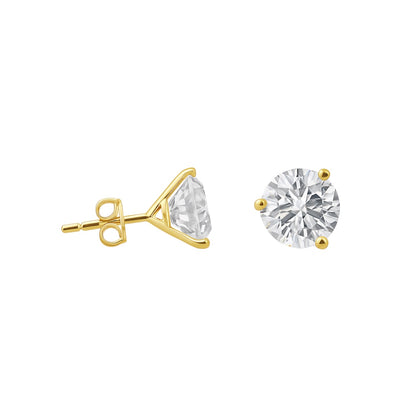 14k Gold Martini Studs w/ Lab Grown Diamond