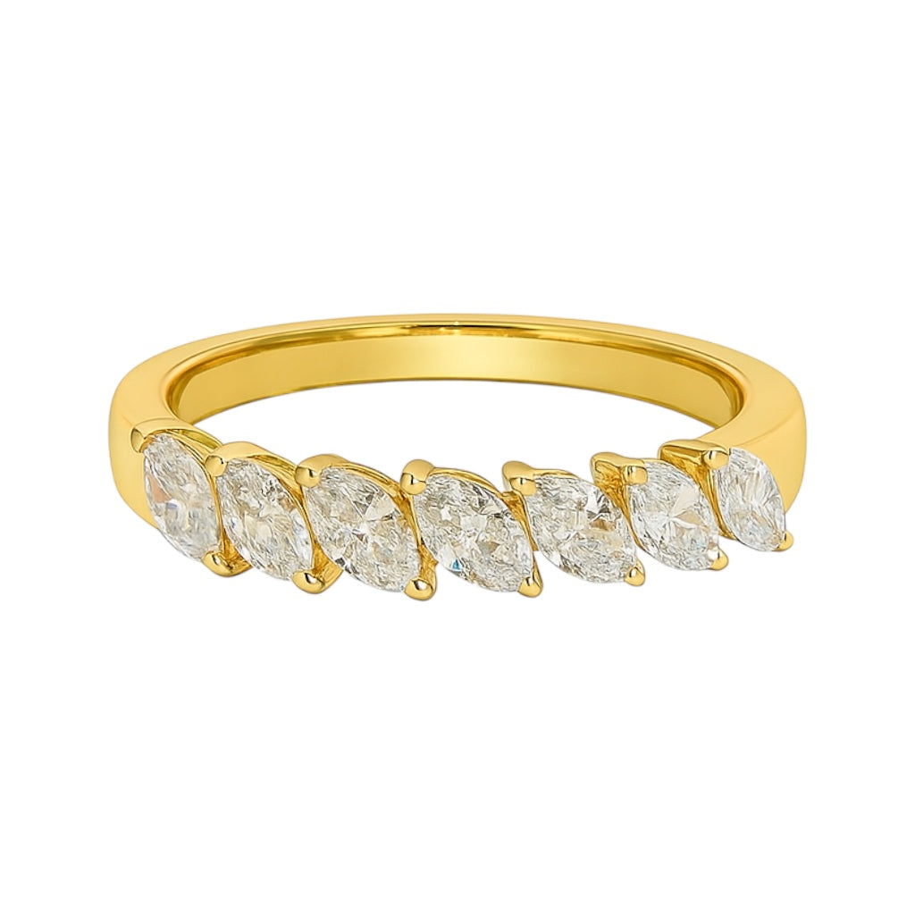 7 Stone Marquise Cut Lab Grown Diamond Band