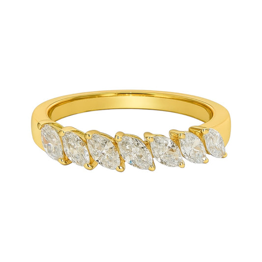 7 Stone Marquise Cut Lab Grown Diamond Band