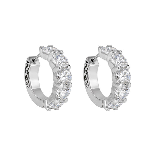 14k White Gold Lab Diamond Hoops| 3.00 tcw