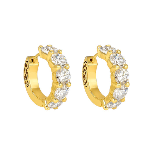 14k Gold Lab Diamond Hoops| 2.90 tcw