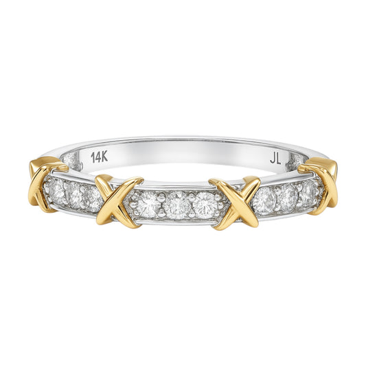 14k Gold Two Tone Diamond Band (0.25 tcw)