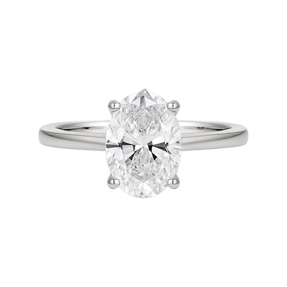18k Gold Tulip Setting Engagement Ring with 2.07 ct center