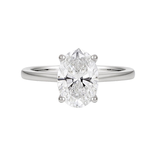 18k Gold Tulip Setting Engagement Ring with 2.07 ct center